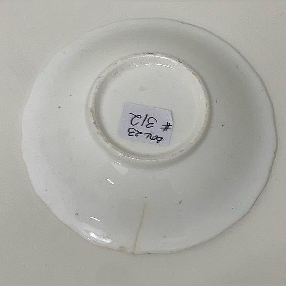 19th Century Vtg Gaudy Welsh Grape Pattern Miniature Hand Painted Scalloped Bowl - Picture 13 of 13